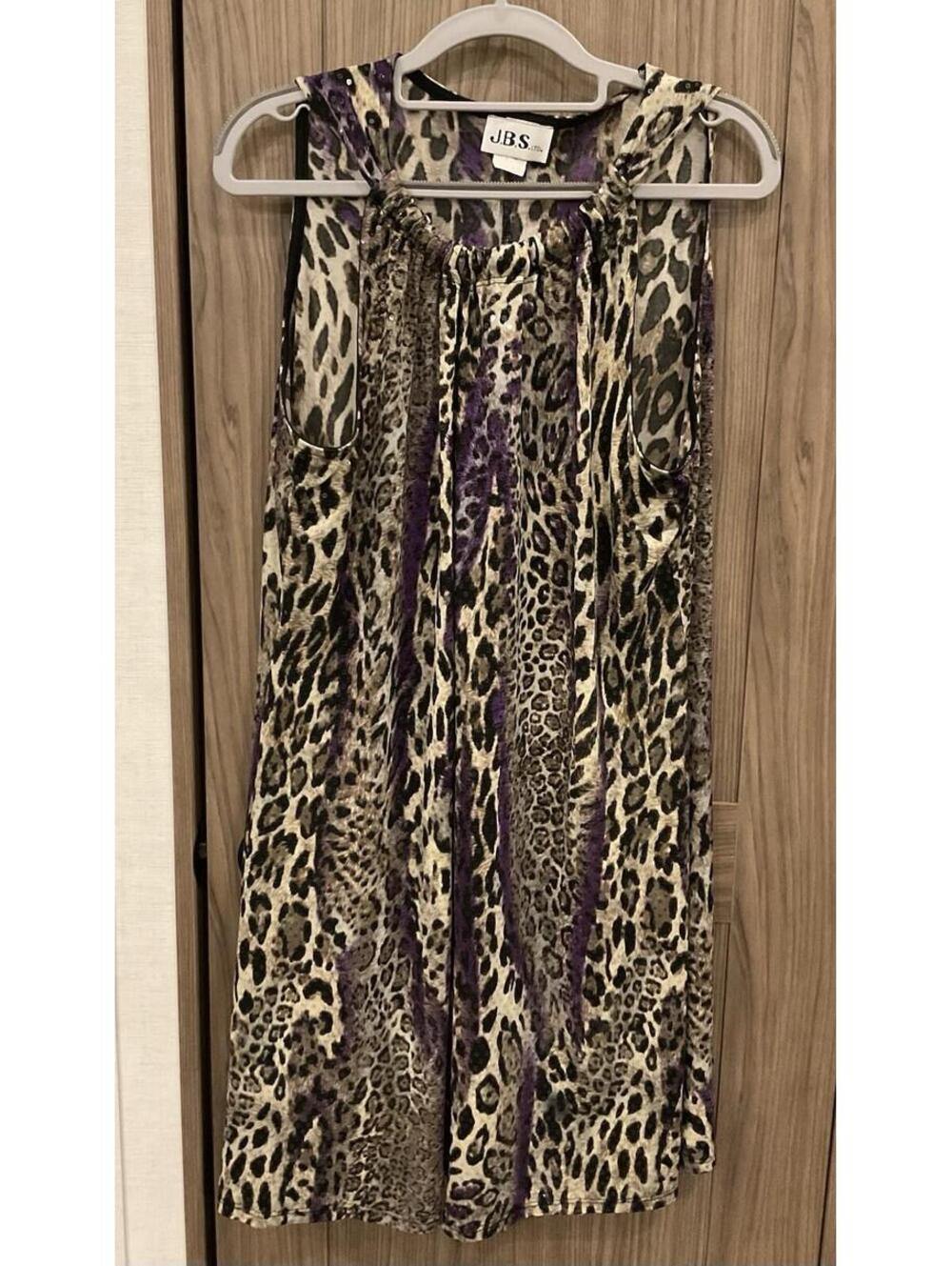J.B.S ltd Womens Sleeveless Animal Print Multicolored Round Neck Dress  Size 14